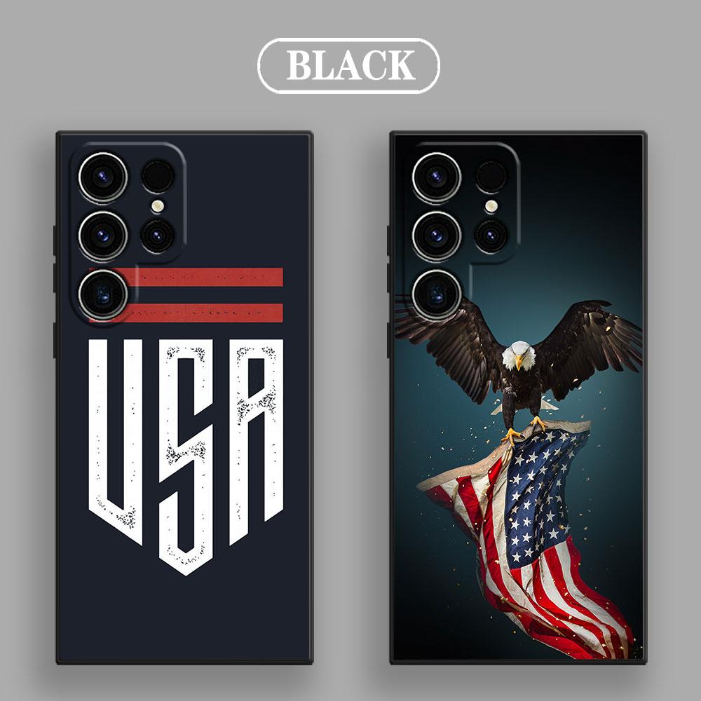 American USA Flag Five-pointed Star S25 Ultra Case For Samsung Galaxy S25 S24 S23 S20 S21 FE S22 Ultra S10 Plus Soft Phone Cover