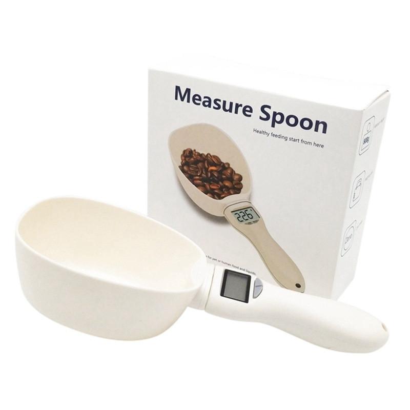 Pet cat food weighing electronic scale, cat dog pet supplies measuring spoon, cat food and dog food measuring weighing spoon бежевый