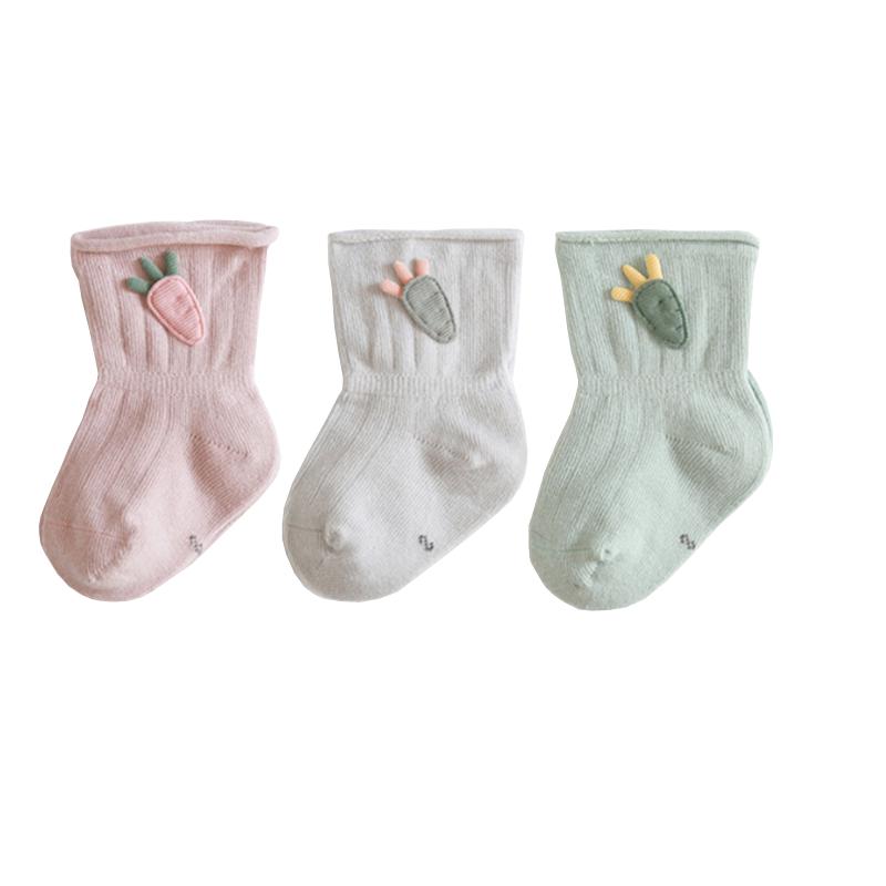 3Pair/lot New Baby Socks Cotton Cartoon Carrot Newborn Boys and Girls Foot Socks