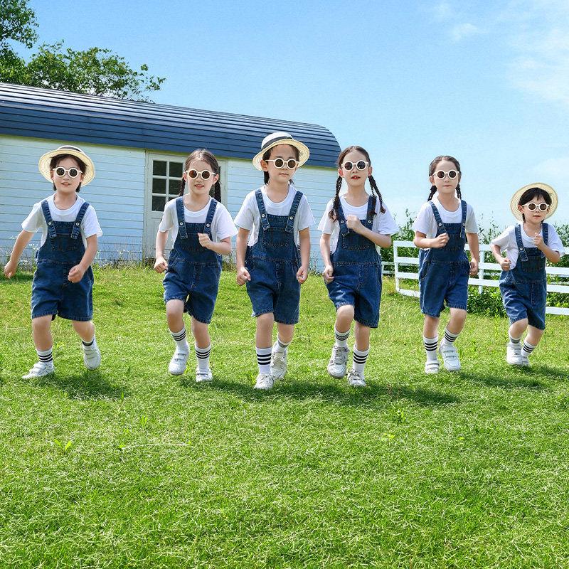 Children's Denim Overalls: Graduation & Sports Meet Uniform for Kindergarten & Primary