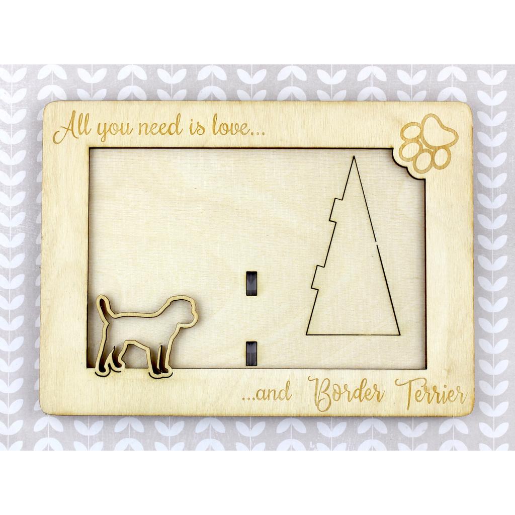 Border Terrier - Photo frame, engraved wooden frame, a lovely gadget for the dog lover by Art-Dog