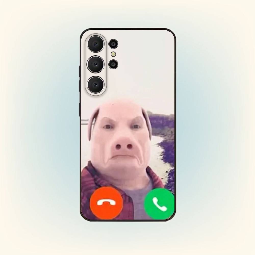

J-John P-Pork is C-Calling Answer Call Phone Case For Samsung S26,S25,S24,S21,S22,S23,S30,Ultra,S20,FE,Lite,10,9,Black Cover Samsung S20ULTRA5G
