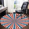 1PCStars Stripes Office Round Area Rug,  Mat Suitable For Office, Under Office Chairs Bedroom Living Room Home Decor, Room Deco
