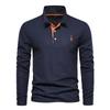 Men's Fashion Casual Cotton Embroidered Deer POLO Shirt, Long Sleeve, Turn-Down Collar, 2024 Spring/Autumn Collection.