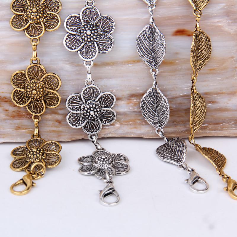 Waist Chain Women'S High Sense Women'S Metal Chain Belt Retro Flower Leaf Clothing Accessories Chain