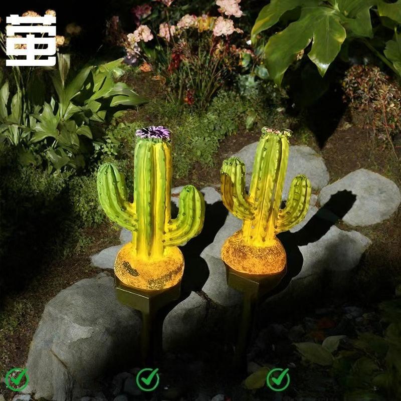 1Pc Solar Light Led Atmosphere Decorative Pumpkin Light, Garden New Garden Light Cactus Lawn Floor Plug Light