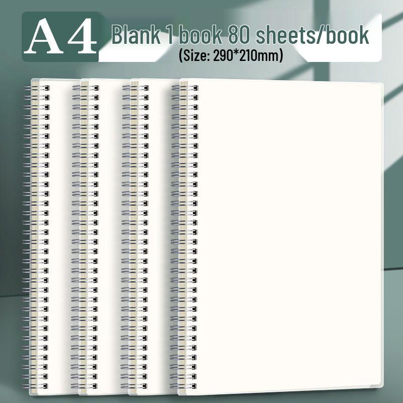 B5 Extra-Thick Coil Notebook, A5 Grid, Simple Blank Design for High School Students