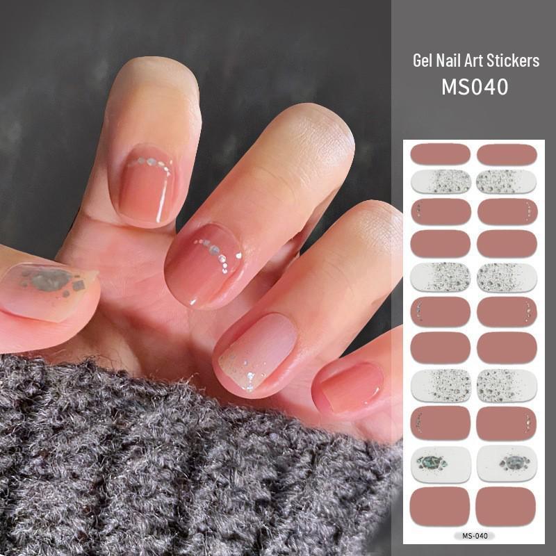 New Style Red Book Gel Nail Stickers: Semi-Western, Korean No-Bake Nail Art