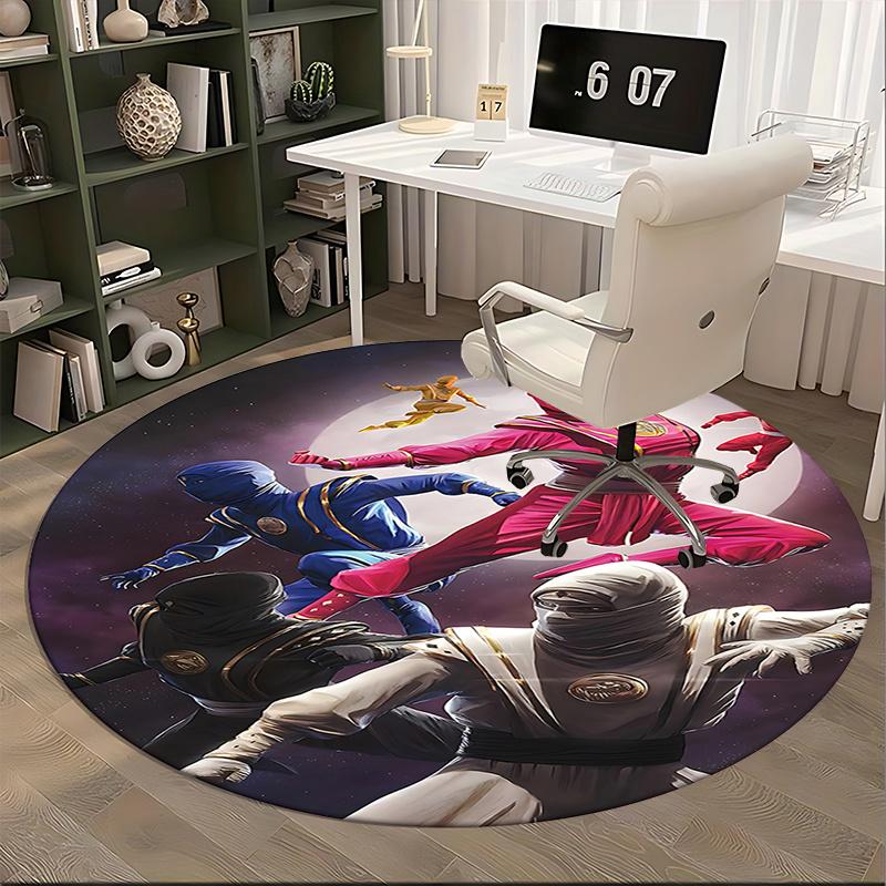 Power Rangers Ninja Steel Chair Mat Round Carpet for Home Decor, Office Use, Living Room, Bedroom, Gift Idea0279b