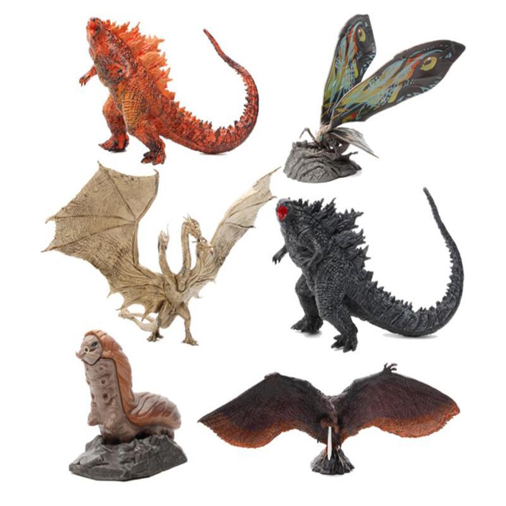 6pcs/set Cute Ver. Gojira Godzilla King Ghidorah Mothra Rodan 7-11cm PVC Action Figure Collectible Model Toys pack by bag