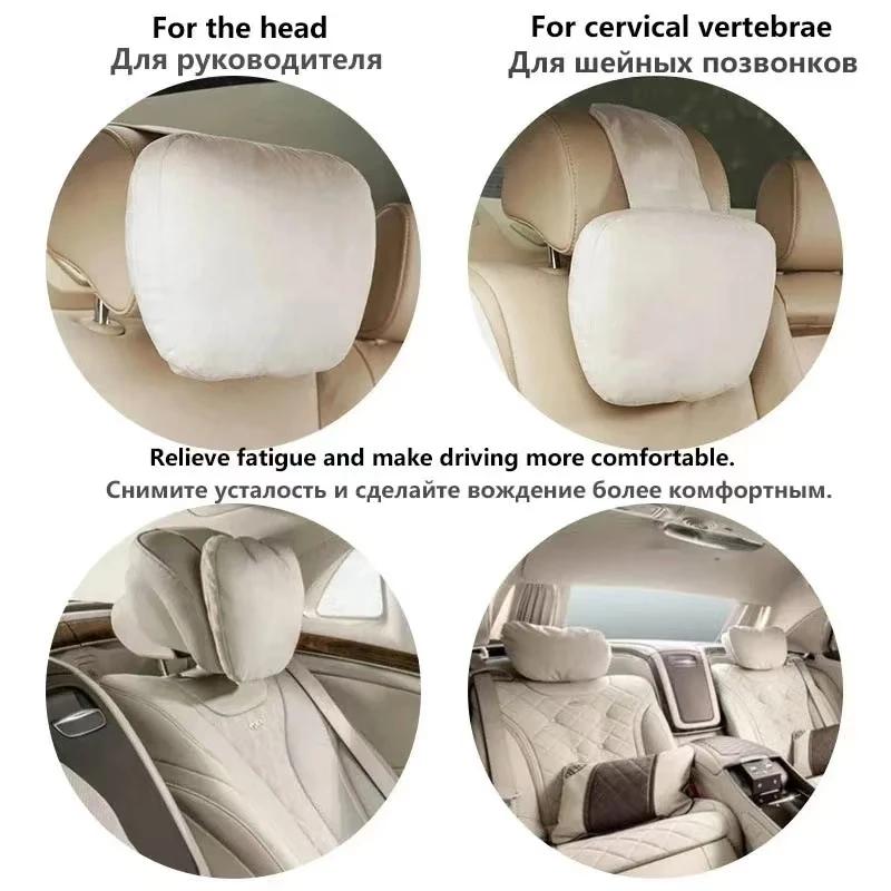 HQCHS1 Car Headrest Neck Support Seat Pillow for Maybach Rest Headrest Soft Universal Adjustable High Quality Car Headrest Cushions