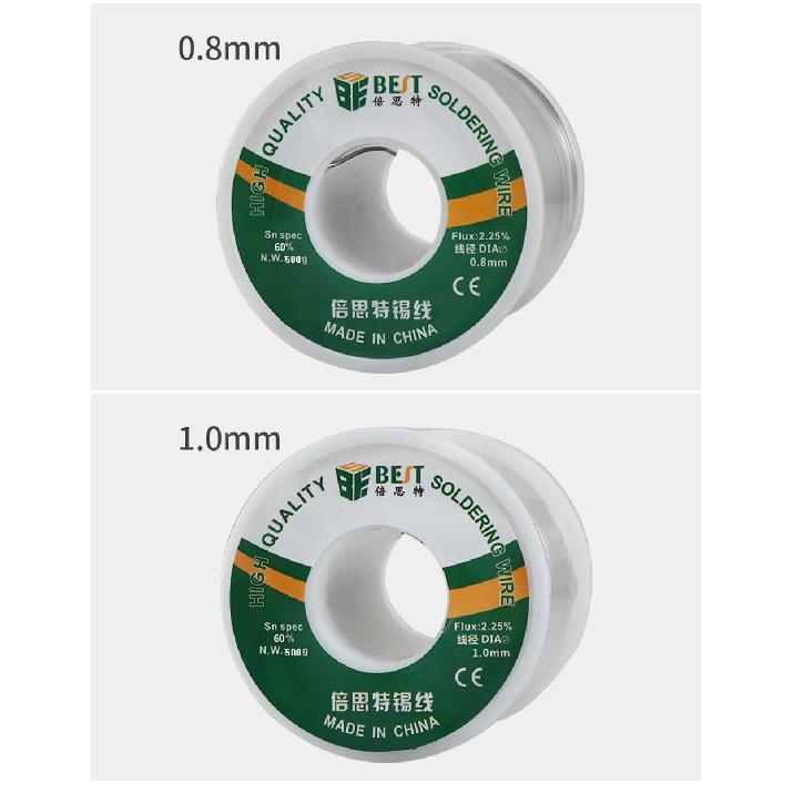 BESTES 500g/100g 0,3/0,4/0,5/0,6/0,8/1,0mm Hochreiner Lötdraht Mit Flussmittelkern, Geeignet für Verschiedene Elektronische Lötungen