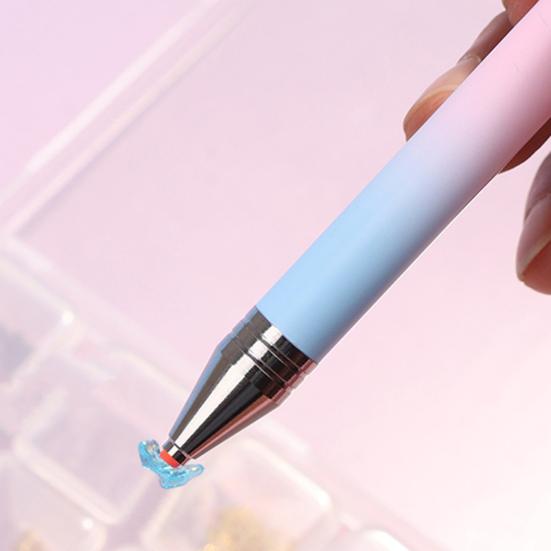 1/2Pcs Rhinestone Applicator Tool with Refill Wax Pads Rhinestone Picker Refillable Wax Pen DIY Nail Art Rhinestone Painting Dotting Wax Pen Rotatable