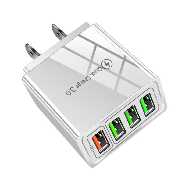 

Efficient MultiPorts Charging Hubs USB Wall Charger With Quick Charge3.0 Smartphone Charger Lightweight Design білий