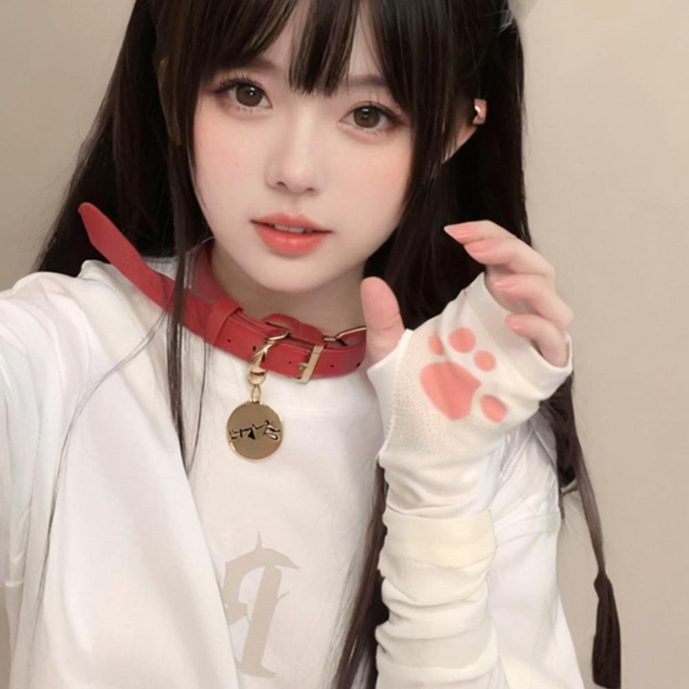 Fingerless Kitty Paw Arm Sleeves UV Protection Cat Oversleeve Cute Cat Claw Arm Cover  JK