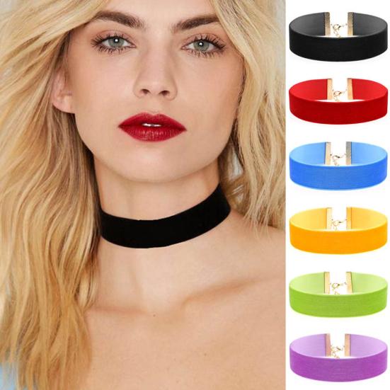Breiter weicher Samt-Halsband fr Damen, Party, Nachtclub, Gothic-Schmuck   zu niedrigen Preisen im Onlineshop Joom kaufen