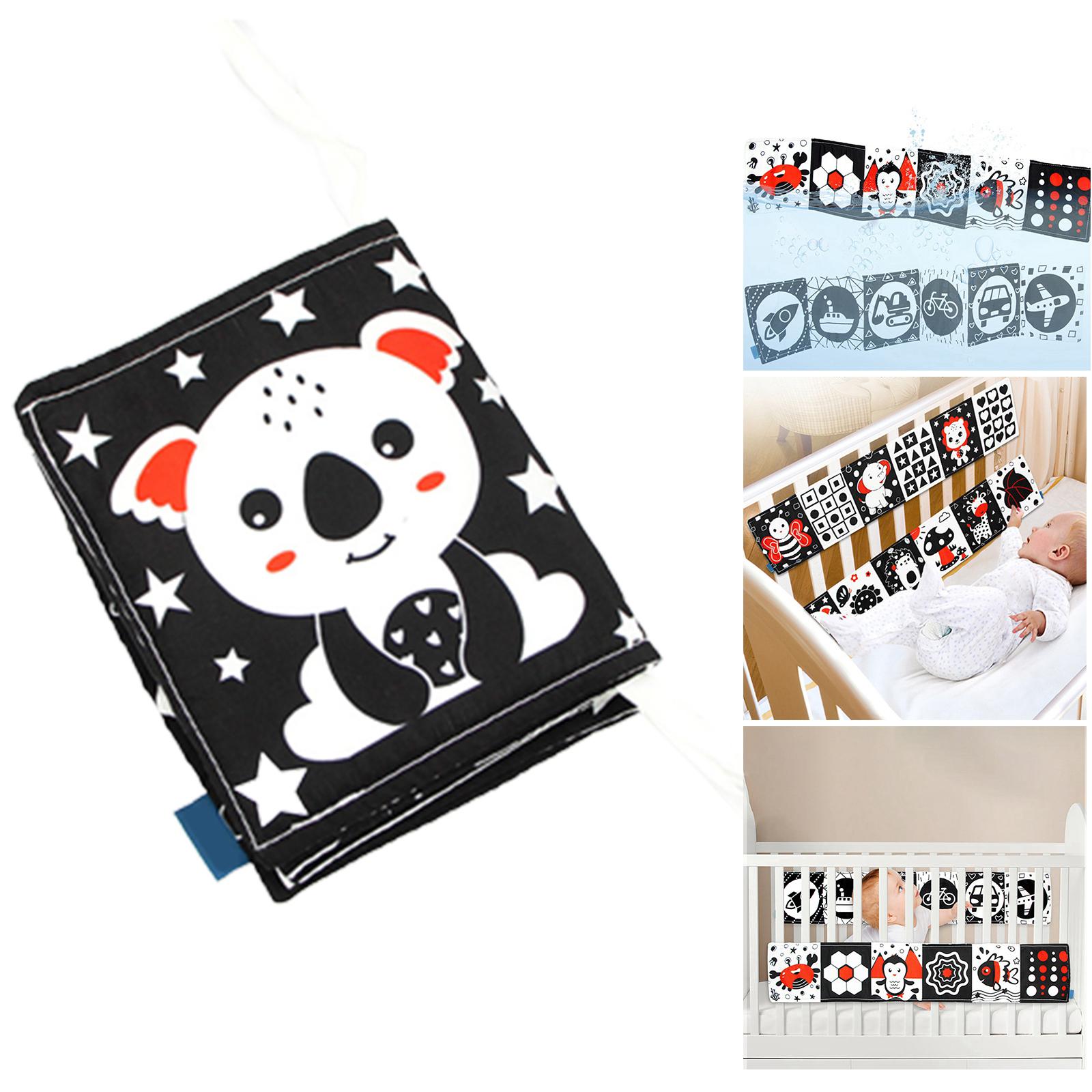 High Contrast Baby Cloth Book,Early Education Toys,Crib Toys,Sensory Toys,Infant Cloth Book for Toddlers