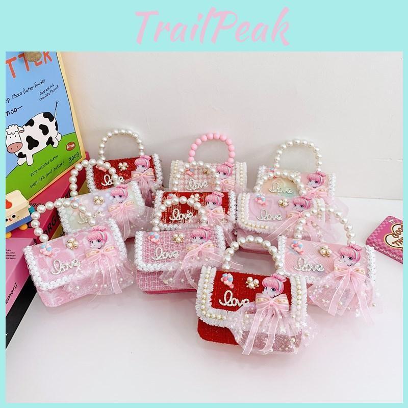 Charming Lightweight Pearl Shoulder Bag For Girls Featuring Cute Princess Design