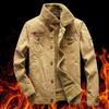 New Winter Men's Jacket with Velvet and Thickening for Cold Protection and Warmth, Casual Washed Men's Clothing
