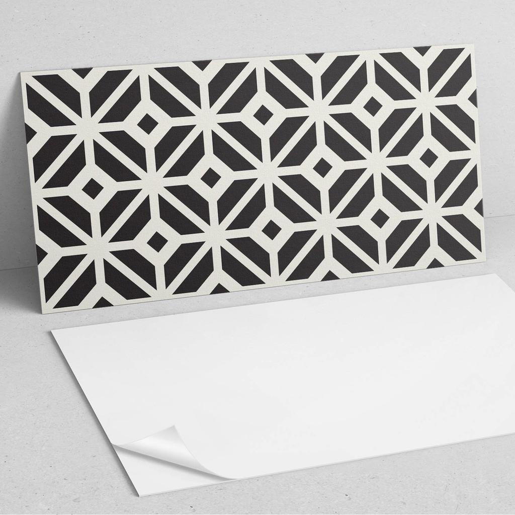 Glued Vinyl Panel for Hallway 100x50 cm Geometric Pattern with Rhombuses