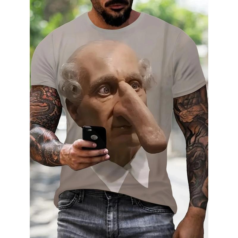 Summer Fun Men's T Shirt 3D Graphic Abstract Stylish Classic O-Neck Short Sleeve Top Daily