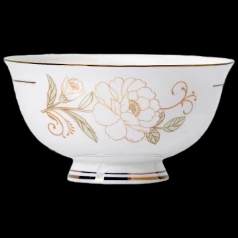 High-Footed Ceramic Rice Bowls