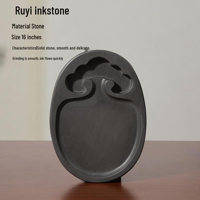 Ruyi Natural Raw Stone Inkstone Set for Calligraphy Beginners