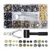 120pcs Leather Snap Fasteners Kit Iron & Copper Press Studs With Installation Tools & Hammer For DIY Leathercraft & Clothing