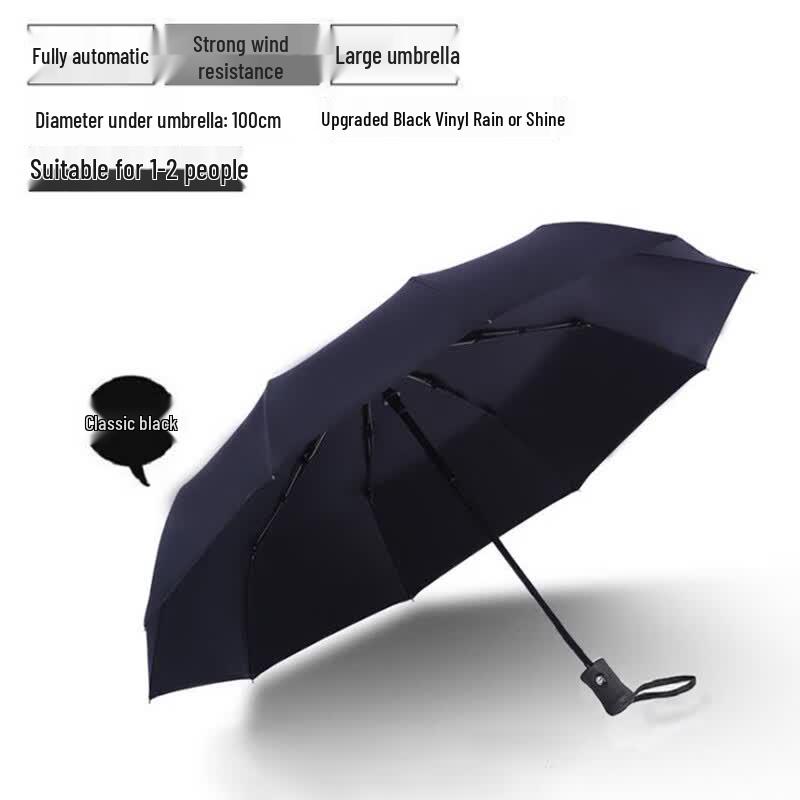 Moufu Automatic Black-Coated Folding Umbrella Standard