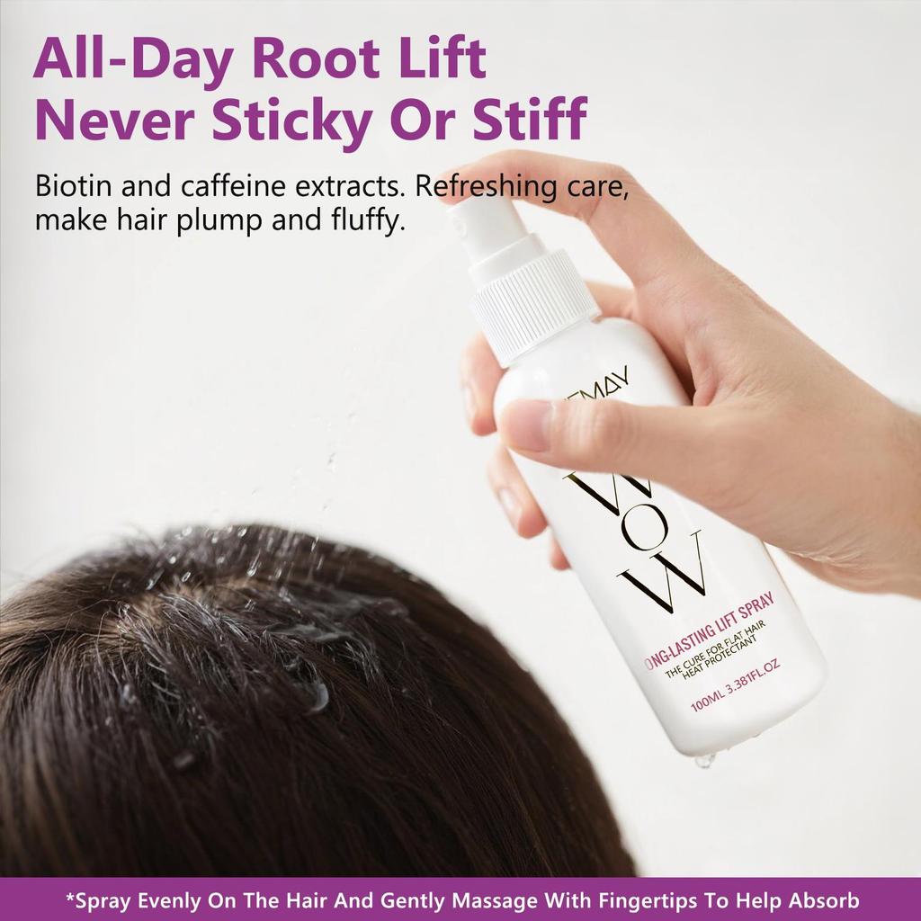 Long-Lasting Lift Spray-RAISE THE ROOT THICKENING SPRAY-The Cure for Flat Hair, Heat Protectant, Not Sticky or Stiff, 100ml