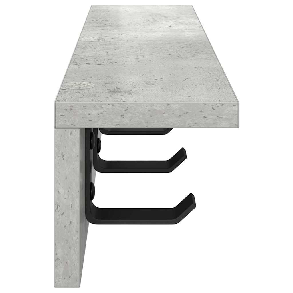 Wall mounted nightstand concrete grey 60 x 10.5 x 10.5 cm