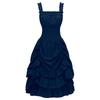 Foreign Trade Hot-Selling European and American Plus-Size Steampunk Gothic Victorian Era Ruffled Sleeveless Dress for Women