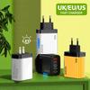 240W Dual USB + PD Fast Charger with Light, Multi-Port, US/EU Plug, for Smartphones