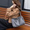 A Simple and Elegant Cowhide Boston Bag. A Single-shoulder, Crossbody Pillow Bag Made of Cowhide