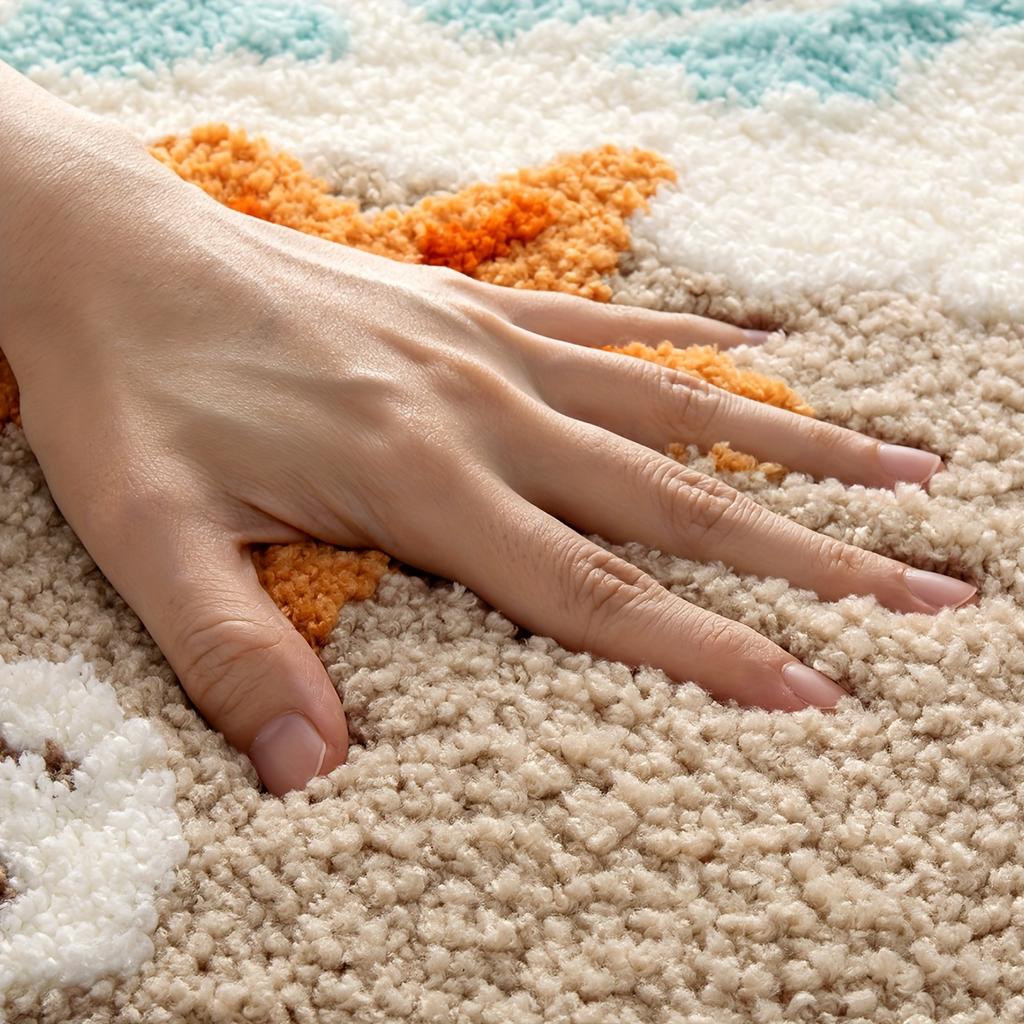 Summer Wave Beach Carpet Bathroom Absorbent Mat Bathtub Foot Mat Easy To Clean Waterproof Carpet Bathroom Mat Decoration