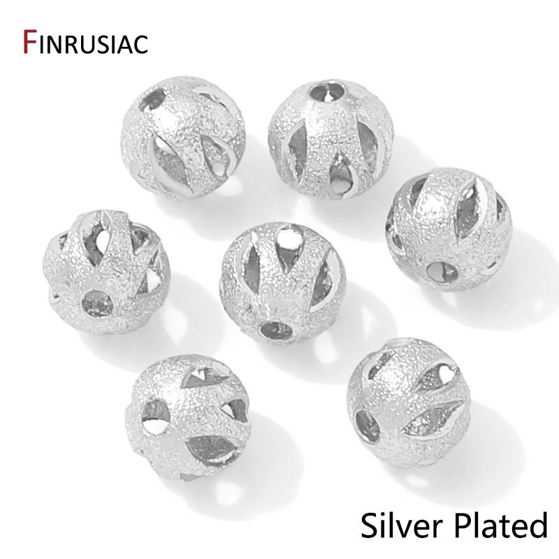 

14K Gold Plated Brass Hollow Frosted Spacer Beads,Separators for Beads,DIY Bracelet Necklace Making Accessories 6mm-10 pieces