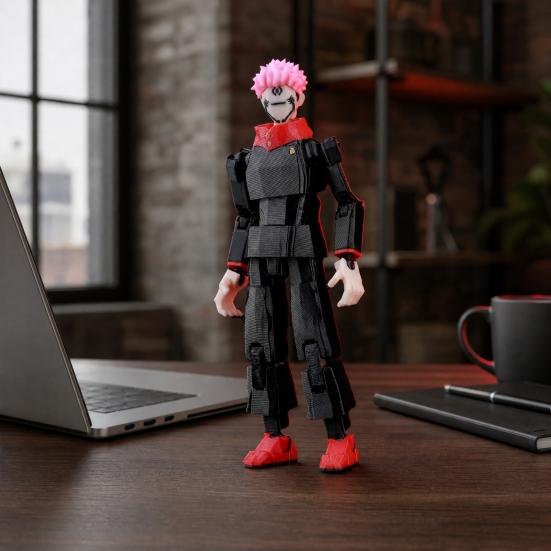 3D Printed Anime Character Figure, Movable Joints Action Figure with Accessories, Animation Model Ornament, Collectible Gift for Anime Fans