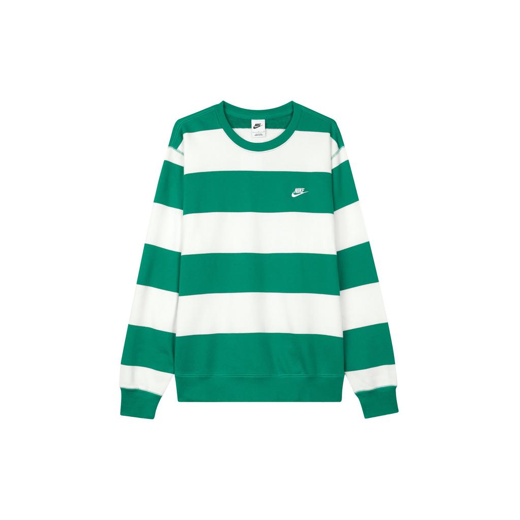 Nike Club Fleece Stripet Rundhalset Genser Herre Topper Påfuglgrønn FN3107-365