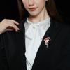 Rose Gold Zircon-set Floral Brooch with Elegant and Luxurious Design, Perfect Accessory for Clothes, Featuring a Pin