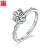 Straight Shank Prong Setting Luxury GRA Certified 1CT D Color Moissanite Women's Engagement Ring S925 Sterling Silver Rhodium