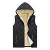 Mens Fleece Vest Hooded Plus Size Warm Sleeveless Jacket Casual Winter Outerwear