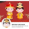 Garneck 2Pcs Chinese Empress and Emperor Cake Decoration Traditional Chinese Figurines Resin Tabletop Decor Statues for Wedding Birthday Bridal