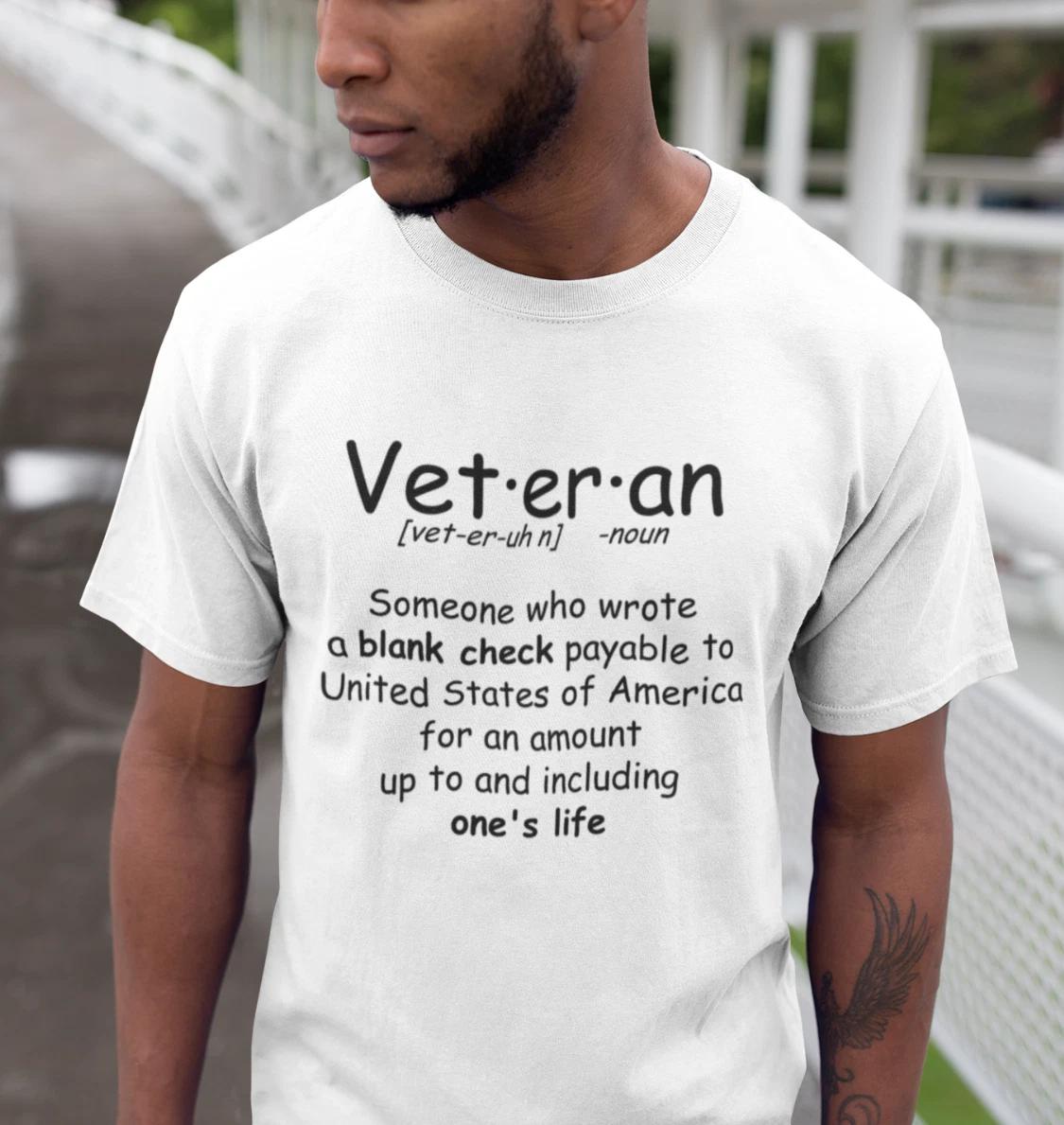 Veteran Definition Shirt US Veteran Grandpa Gift Veterans T-Shirt Army Patriotic S