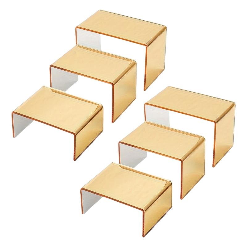 

6Pcs interlocked Acrylic Display Platforms For Jewelry Merchandising Doll Collector Cabinets Maintenance Easy 1