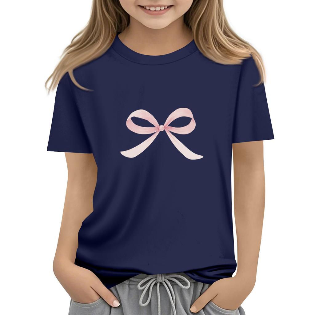 Children's Daily Casual Short-sleeved Printed Tops T-shirt