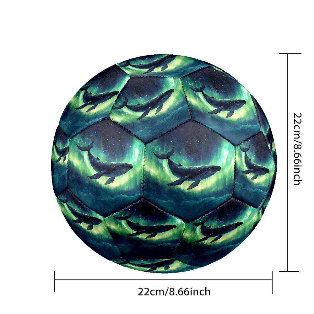 1pc Whale Aurora Size 5 Soccer Ball Professional Match Training Football Indoor &Outdoor Sports Ball Lightweight Durable C6535