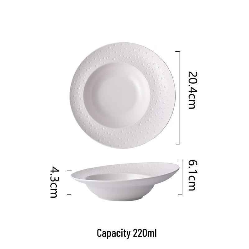 

French Style White Ceramic Soup & Pasta Plate