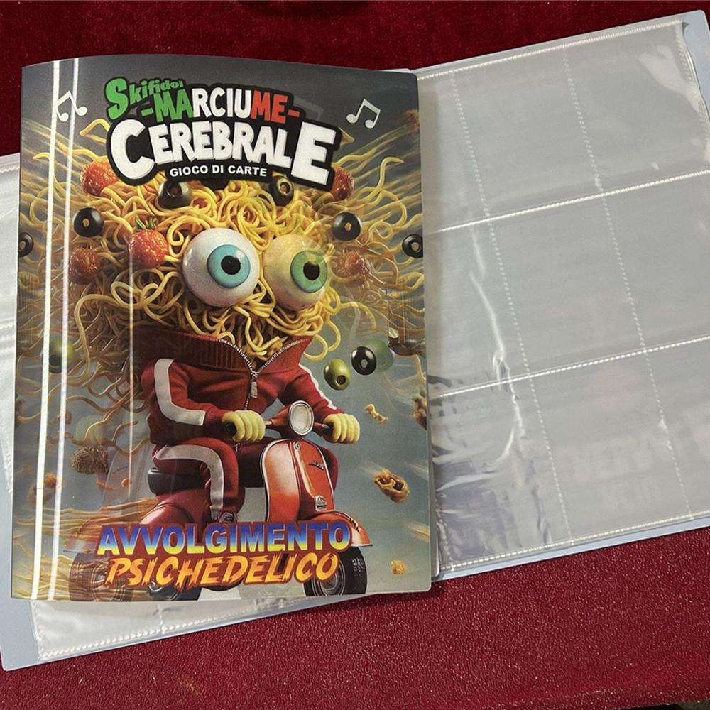 Italian Brainrot Cards Album Cartoon Anime Card Protector Game Card Collection Folder 9 Grids 216PCS Cards Books For Kids Gifts