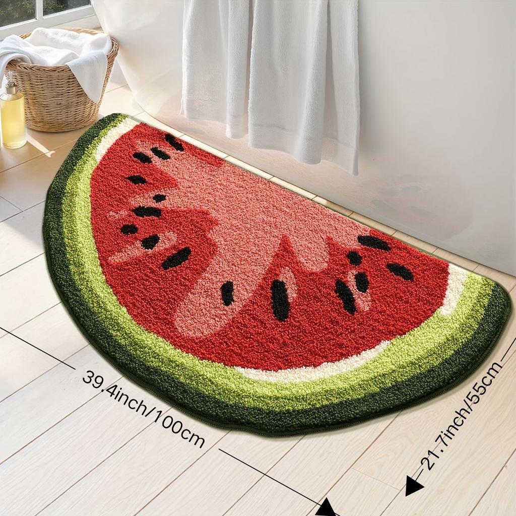 Badezimmer Teppichmatte, Extra Weicher Saugfähiger Premium Badezimmerteppich, Halbrunde Badezimmermatte, Rutschfeste Bequeme Badematte für Badezimmerboden, Waschbecken, Badewanne