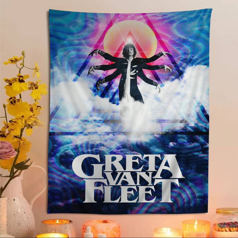 Greta Van Fleet Band Rock Cartone Animato Arazzo Arte Fantascienza Stanza Arredamento Casa Arte Arredamento Casa